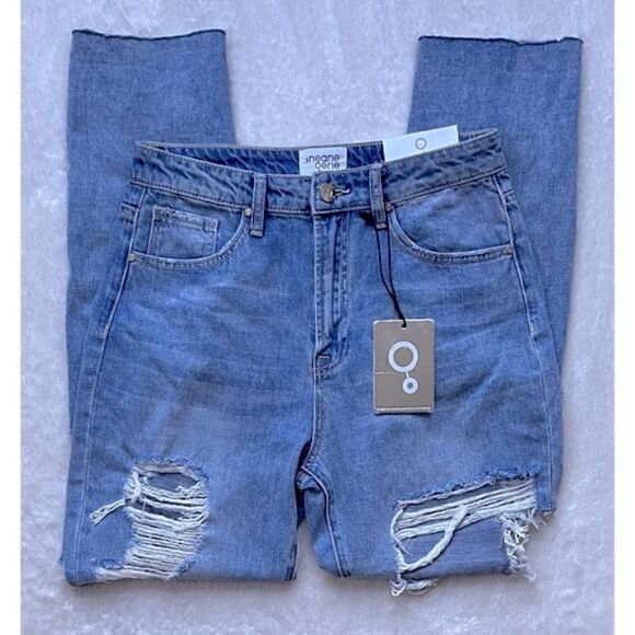 NWT Insane Gene Free the People Mid-Rise Distressed Boyfriend Jeans, Size 7/27W - Picture 7 of 16